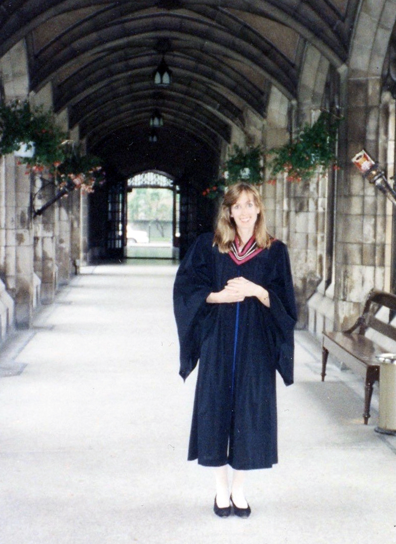 Gayle Fisher in a graduation gown