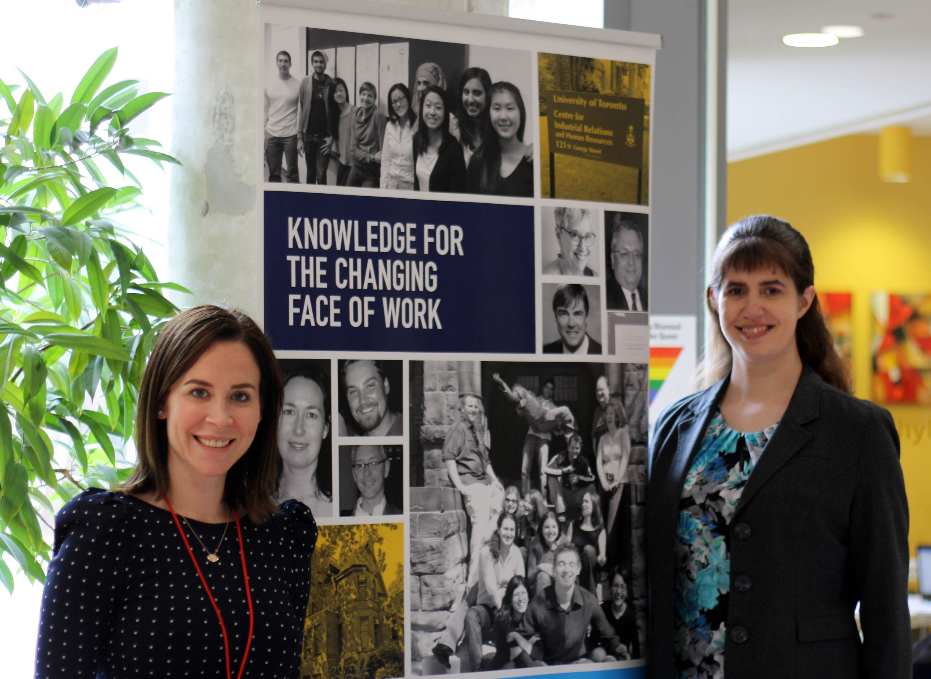 Photo of Anna Gordon and Bernadette King in front of a CIRHR banner