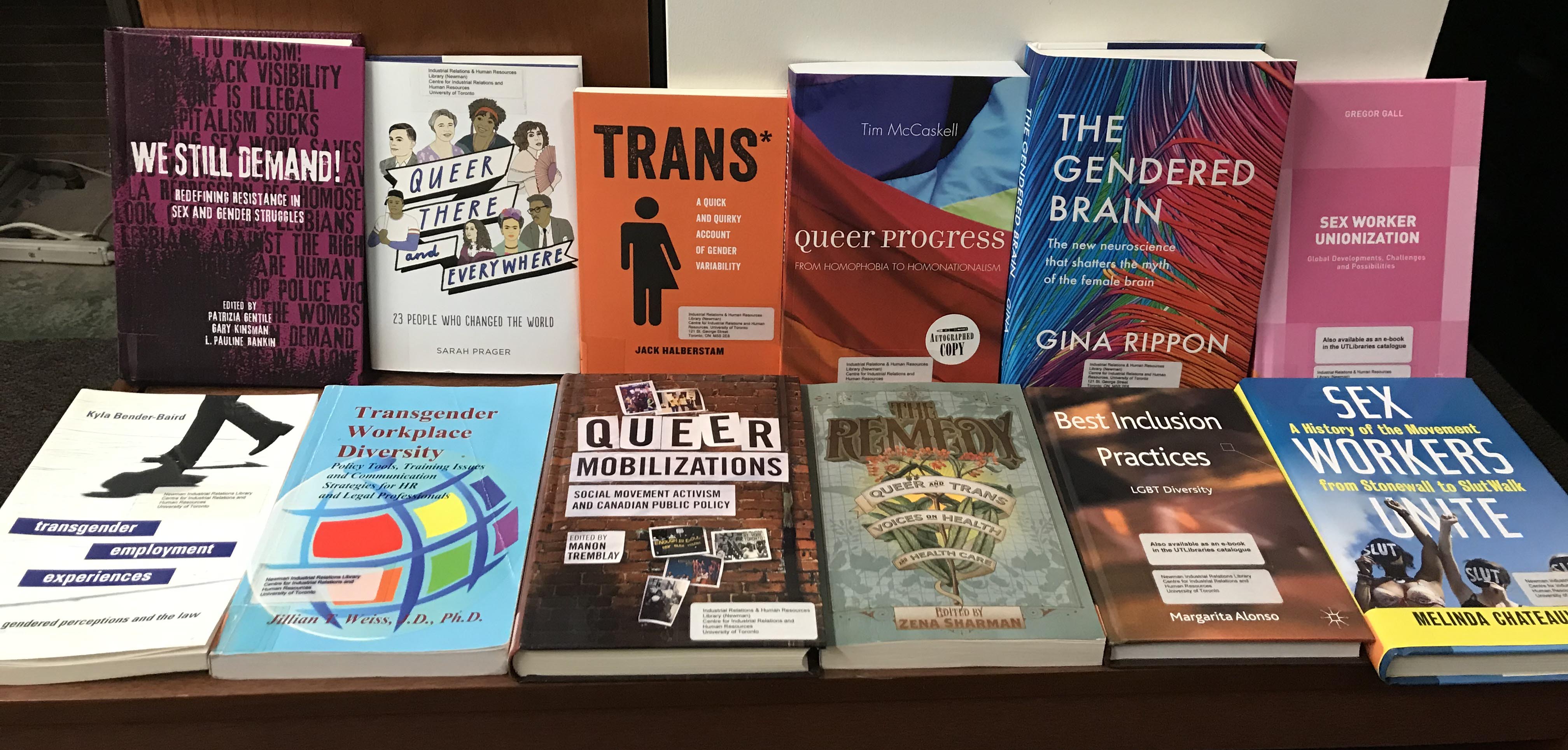 A collection of library books on queer, trans, and gender topics. See library for a detailed list.
