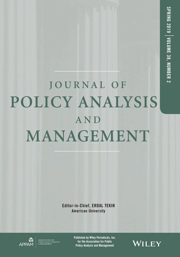 Journal of Public Policy Analysis and Management cover