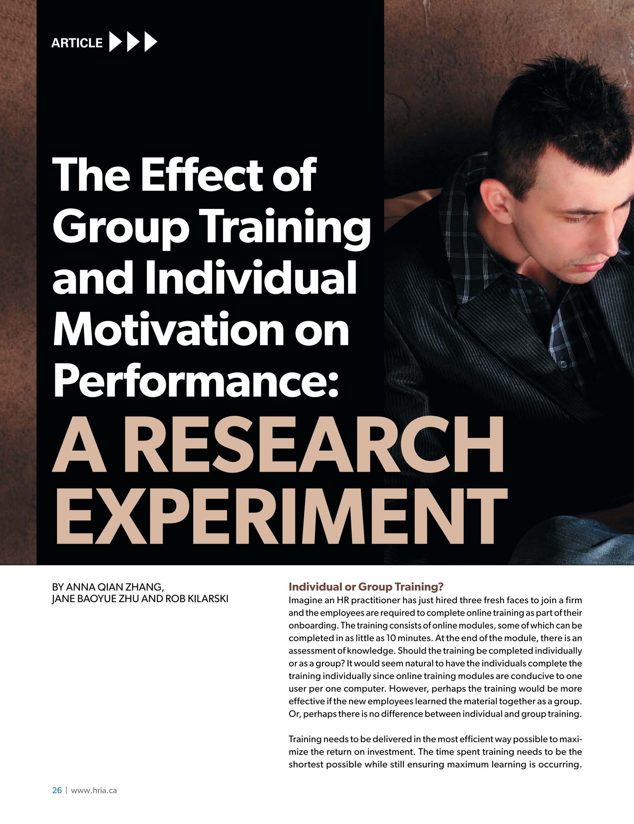 The Effect of Group Training and Individual Motivation of Performance cover