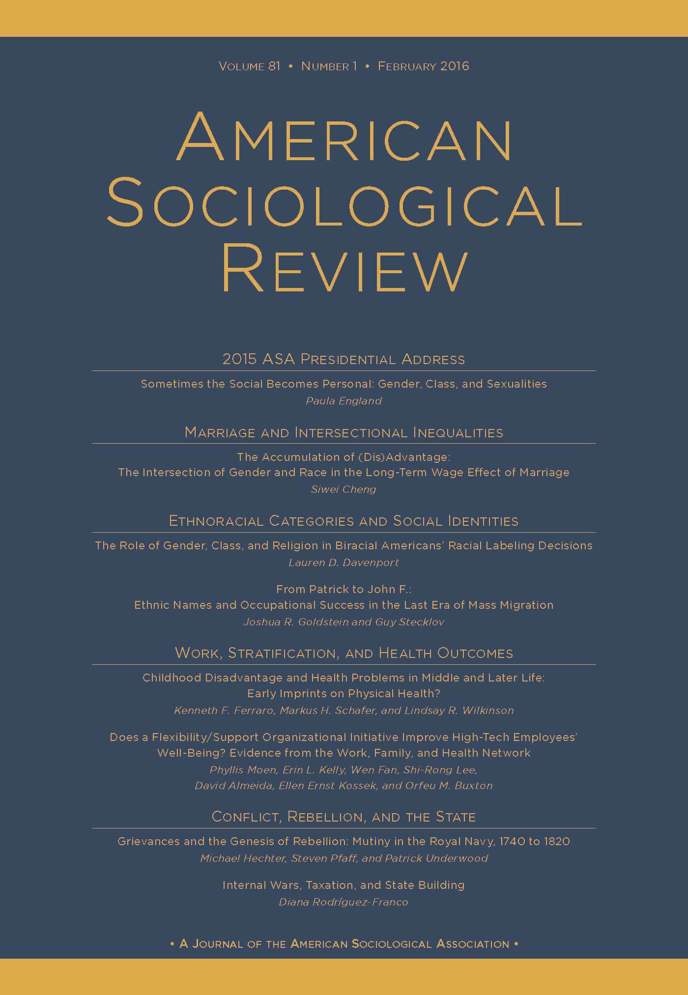  American Sociological Review cover