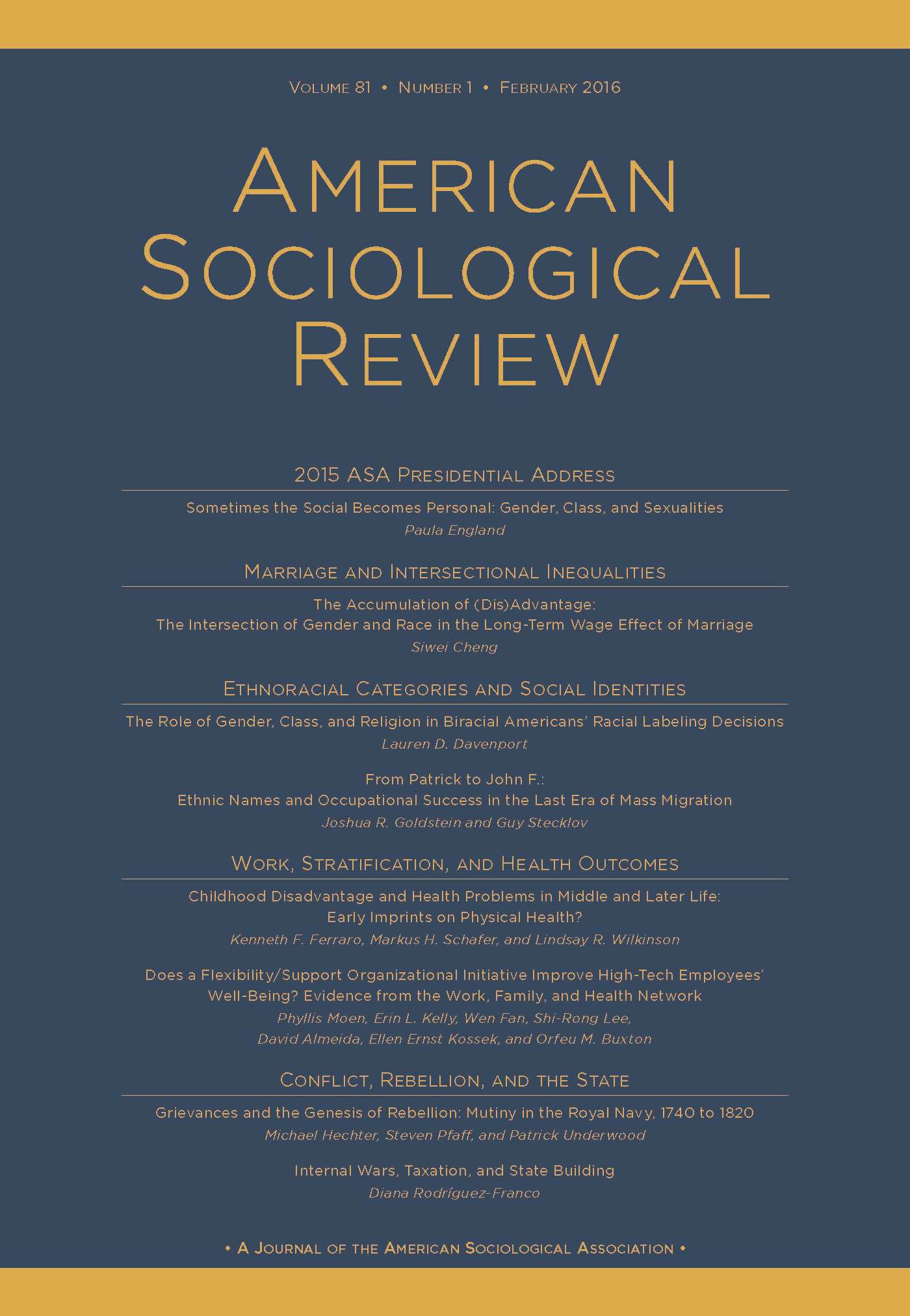  American Sociological Review cover