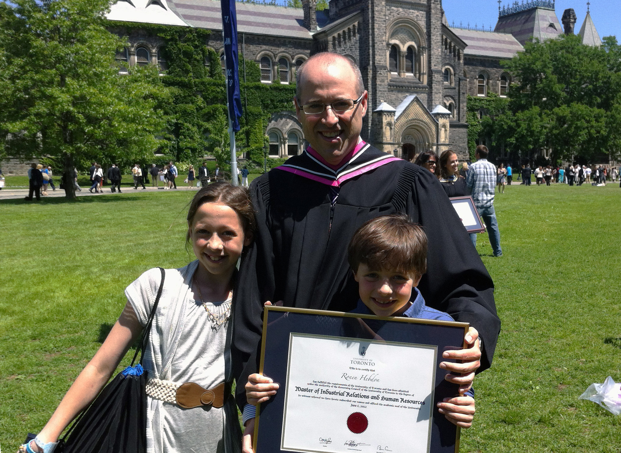 Ron Hebdon and family at graduation