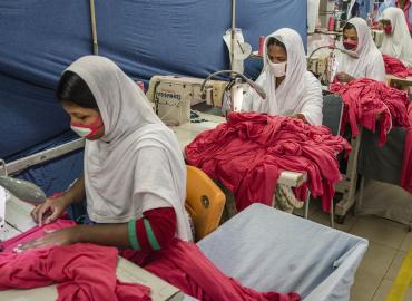Workers in a garments factory   