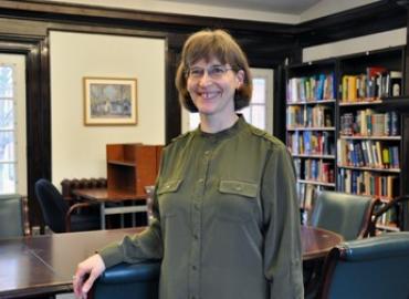 Photo of Monica Hypher in the library